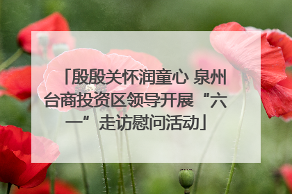 殷殷关怀润童心 泉州台商投资区领导开展“六一”走访慰问活动