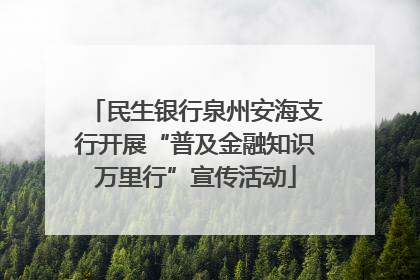 民生银行泉州安海支行开展“普及金融知识万里行”宣传活动