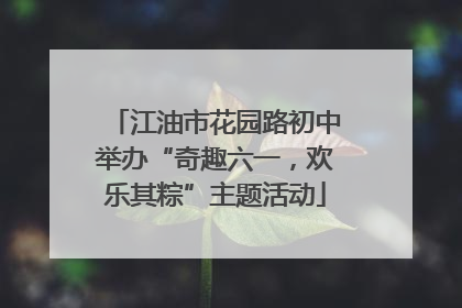 江油市花园路初中举办“奇趣六一，欢乐其粽”主题活动