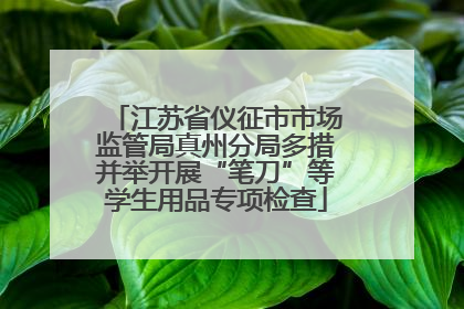 江苏省仪征市市场监管局真州分局多措并举开展“笔刀”等学生用品专项检查