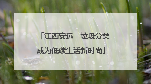 江西安远：垃圾分类成为低碳生活新时尚