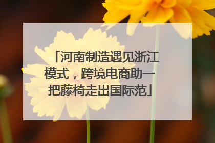 河南制造遇见浙江模式，跨境电商助一把藤椅走出国际范