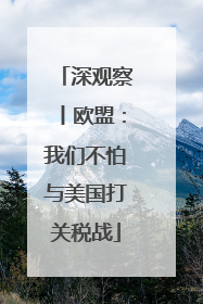 深观察丨欧盟：我们不怕与美国打关税战