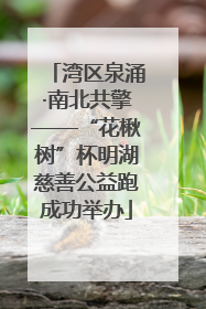 湾区泉涌·南北共擎——“花楸树”杯明湖慈善公益跑成功举办