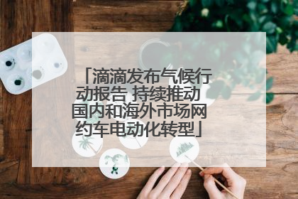 滴滴发布气候行动报告 持续推动国内和海外市场网约车电动化转型