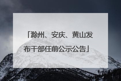 滁州、安庆、黄山发布干部任前公示公告