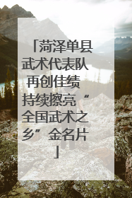 菏泽单县武术代表队再创佳绩 持续擦亮“全国武术之乡”金名片