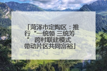 菏泽市定陶区：推行“一统领 三统筹” 跨村联建模式 带动片区共同富裕