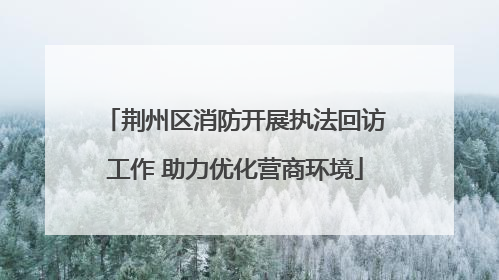 荆州区消防开展执法回访工作 助力优化营商环境