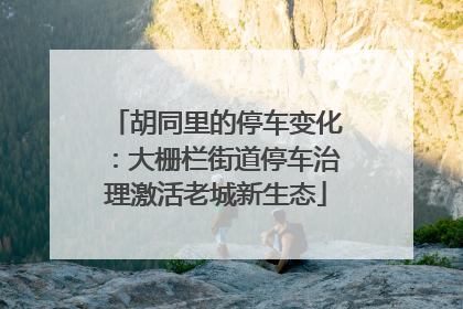 胡同里的停车变化：大栅栏街道停车治理激活老城新生态