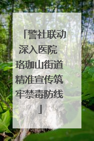 警社联动深入医院 珞珈山街道精准宣传筑牢禁毒防线