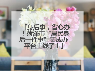 身后事，省心办！菏泽市“居民身后一件事”集成办平台上线了！