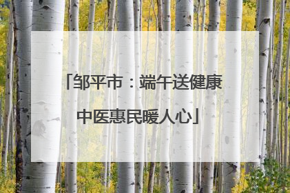 邹平市：端午送健康 中医惠民暖人心