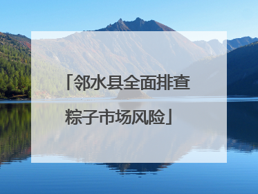 邻水县全面排查粽子市场风险