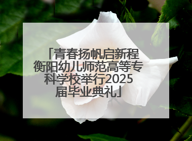 青春扬帆启新程 衡阳幼儿师范高等专科学校举行2025届毕业典礼