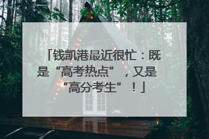 钱凯港最近很忙：既是“高考热点”，又是“高分考生”！