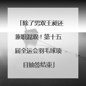 除了男双王昶还兼职混双！第十五届全运会羽毛球项目抽签结束