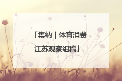 集纳｜体育消费江苏观察组稿
