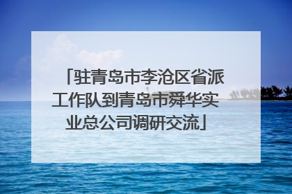驻青岛市李沧区省派工作队到青岛市舜华实业总公司调研交流