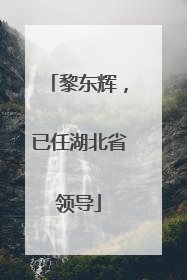 黎东辉，已任湖北省领导