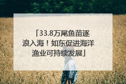 33.8万尾鱼苗逐浪入海！如东促进海洋渔业可持续发展