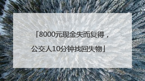 8000元现金失而复得，公交人10分钟找回失物